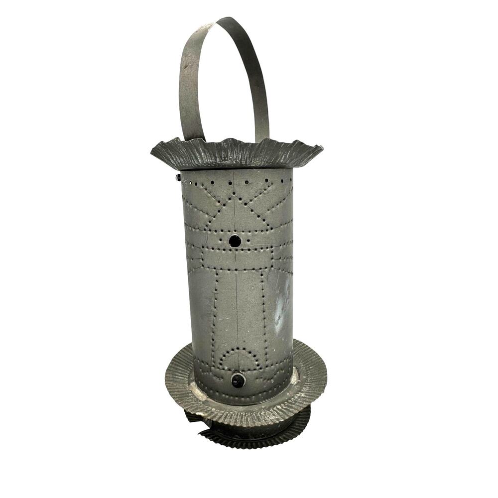 Vintage Lighthouse Punched Tin Metal Lamp / wax warmer Cottage Cabin Rustic 17"